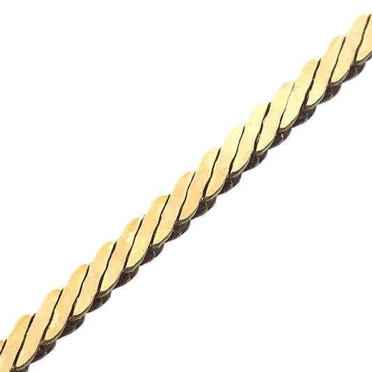 10K Yellow Gold Flat Snake Chain Link 16in x 1.2mm Necklace AU366