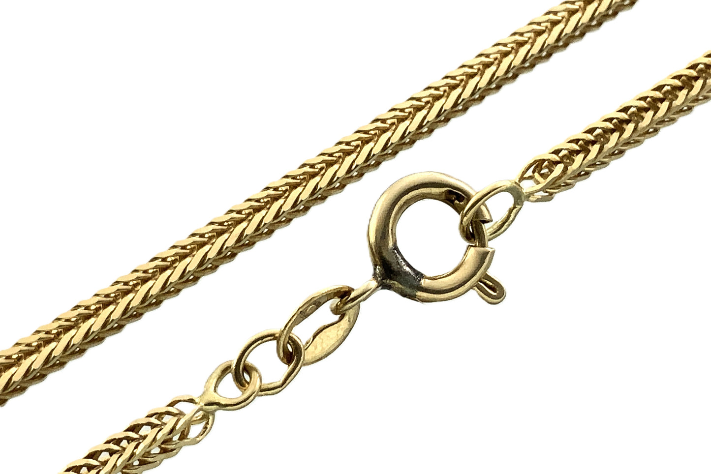 10K Yellow Gold Square Franco Link Chain 20in x 51mm Necklace AU367