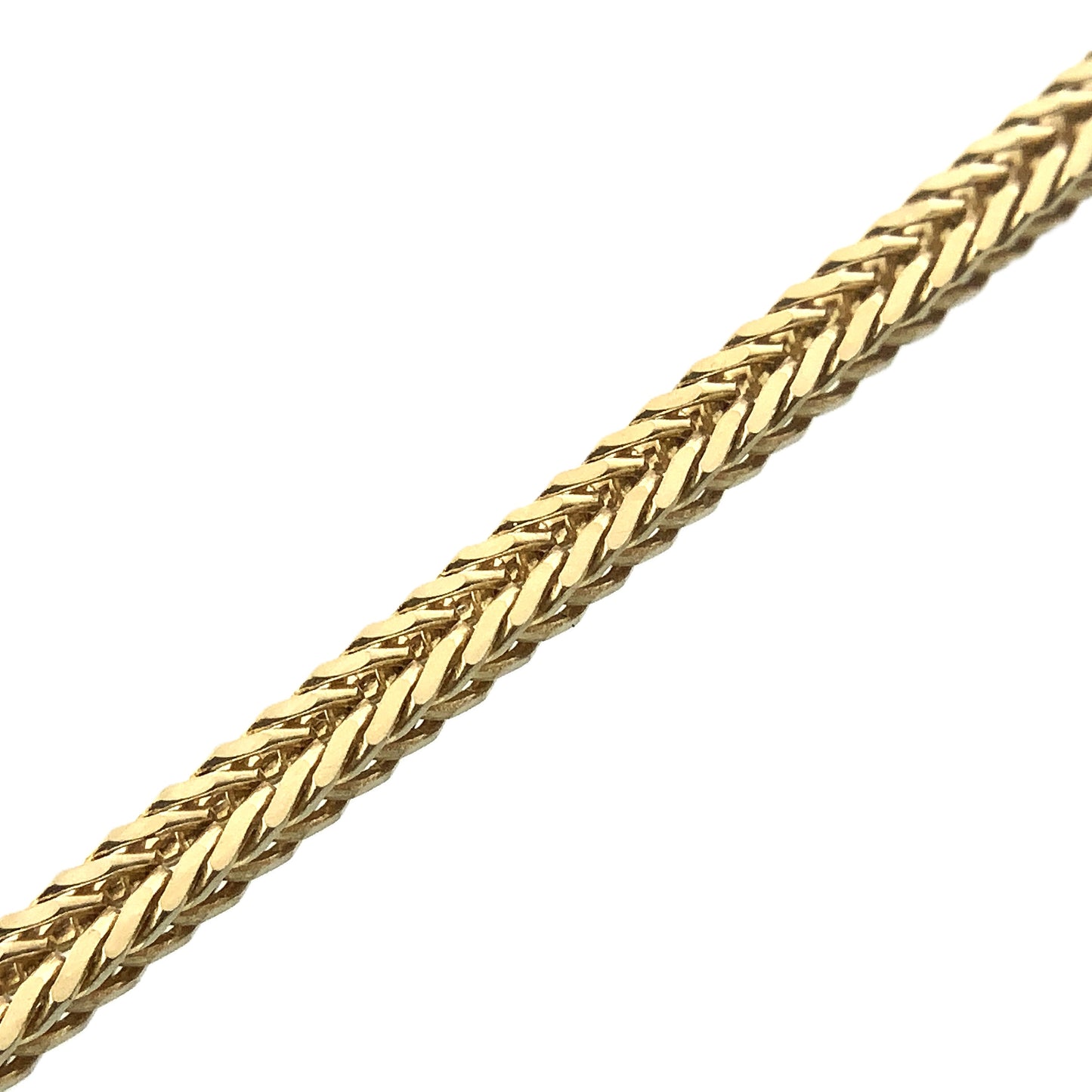 10K Yellow Gold Square Franco Link Chain 20in x 51mm Necklace AU367