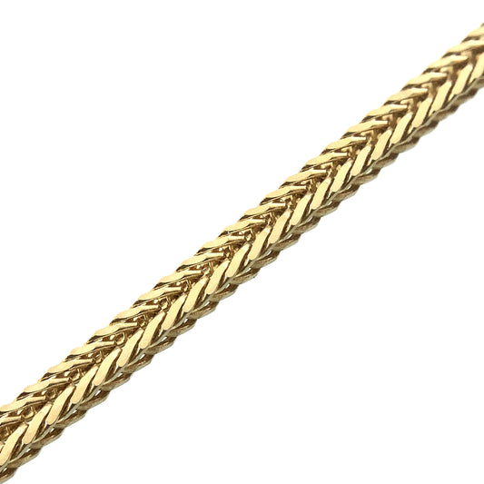 10K Yellow Gold Square Franco Link Chain 20in x 51mm Necklace AU367