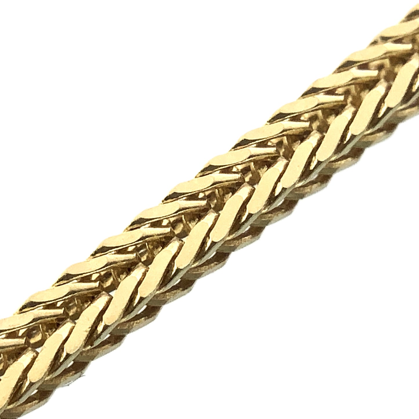 10K Yellow Gold Square Franco Link Chain 20in x 51mm Necklace AU367