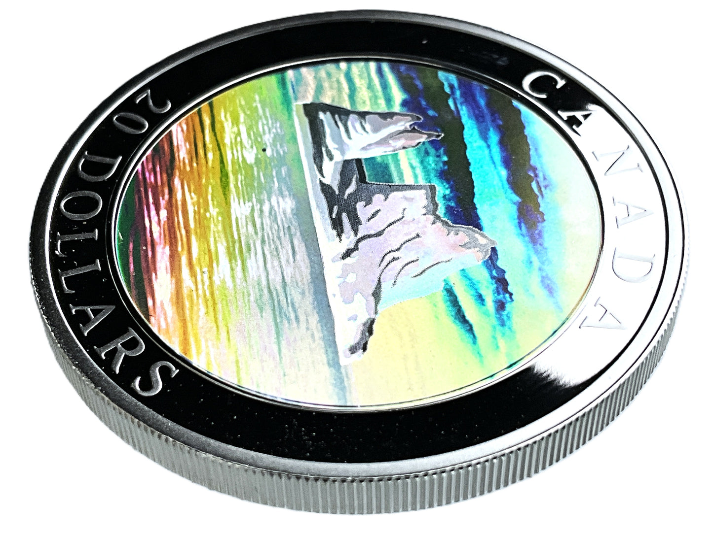 1.01 ozt Icebergs Holographic 9999 Silver $20