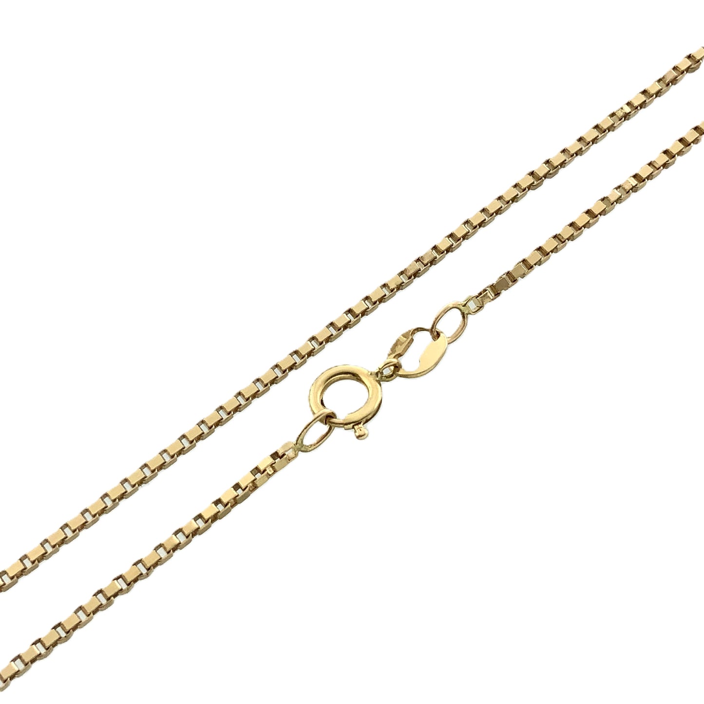10K Yellow Gold Box Link Chain 20in x 1.27mm Necklace AU369