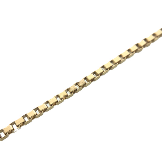 10K Yellow Gold Box Link Chain 20in x 1.27mm Necklace AU369