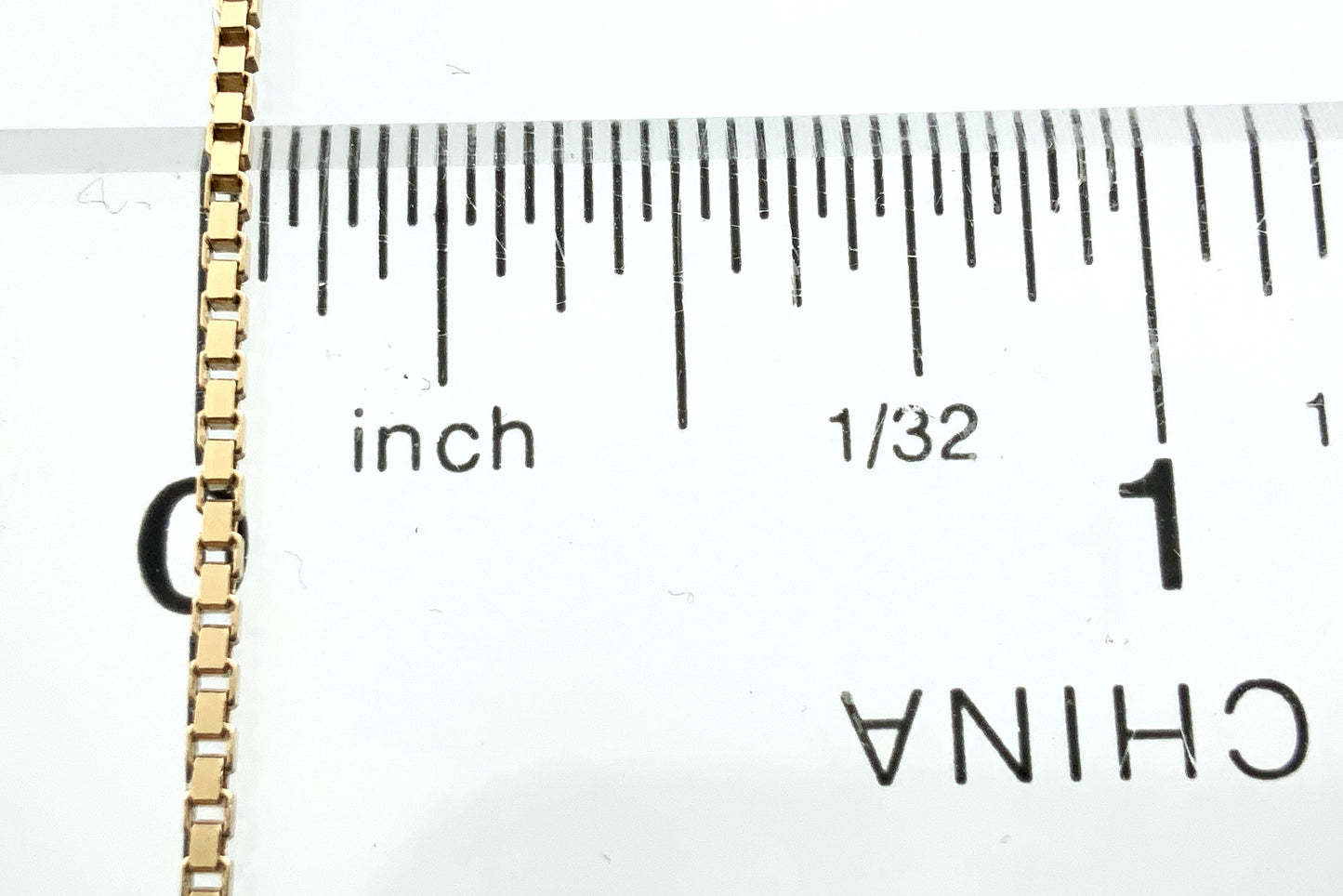 10K Yellow Gold Box Link Chain 20in x 1.27mm Necklace AU369
