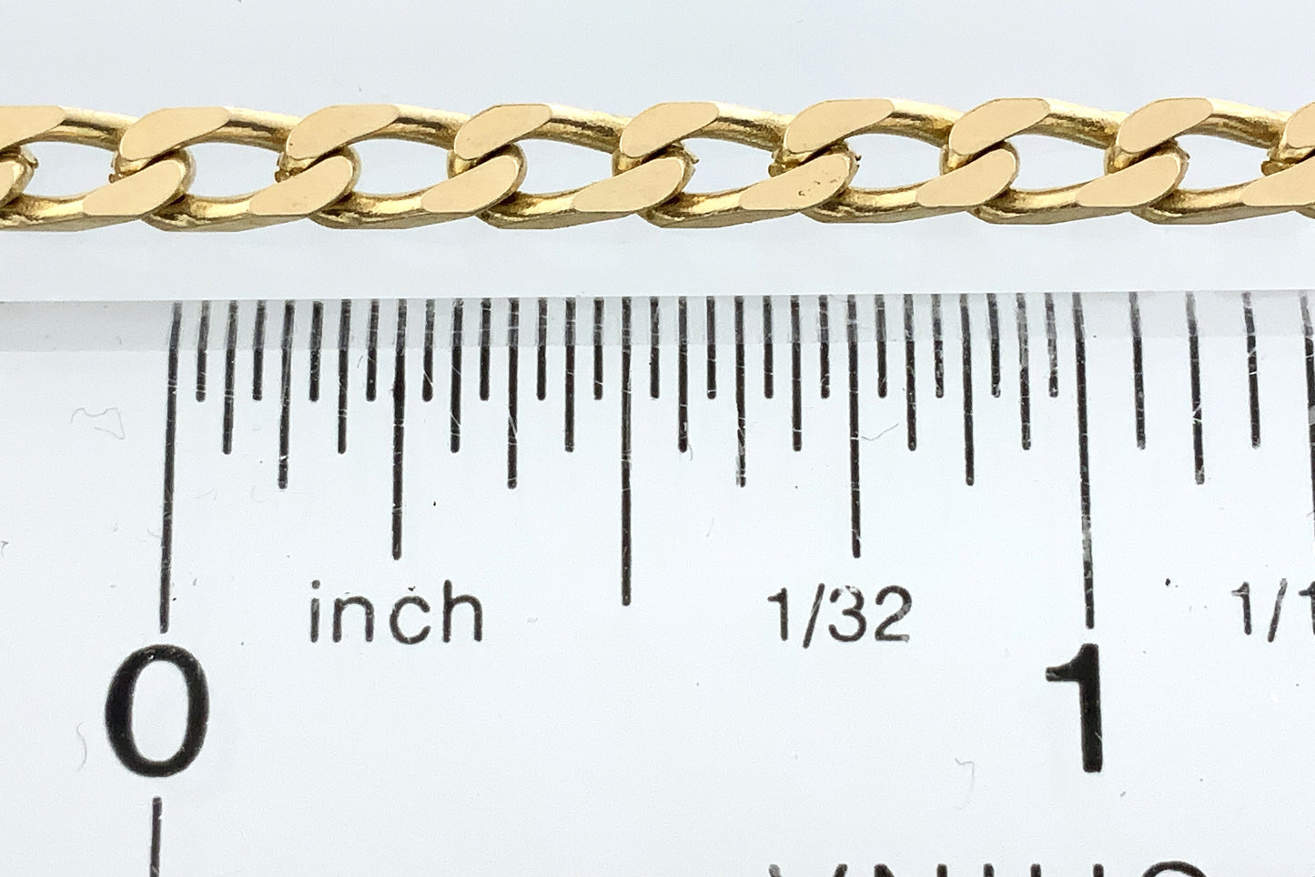 10K Yellow Gold Flat Beveled Curb Link Chain 20in x 3.26mm Necklace AU371