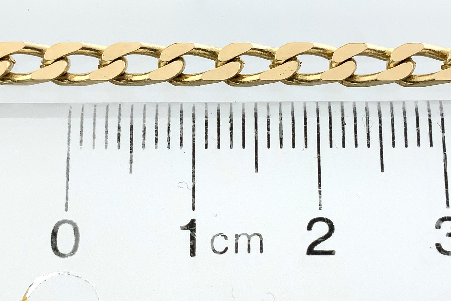 10K Yellow Gold Flat Beveled Curb Link Chain 20in x 3.26mm Necklace AU371