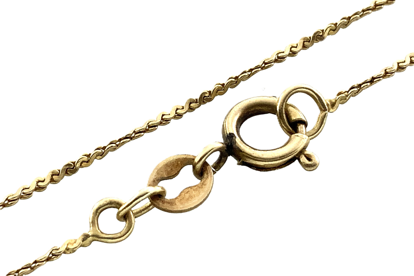 10K Yellow Gold Serpentine Link Chain 20in x 1mm Necklace AU372