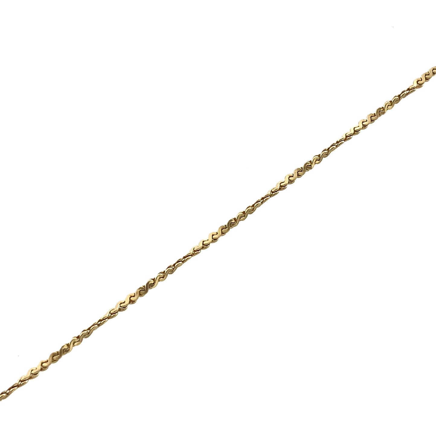 10K Yellow Gold Serpentine Link Chain 20in x 1mm Necklace AU372
