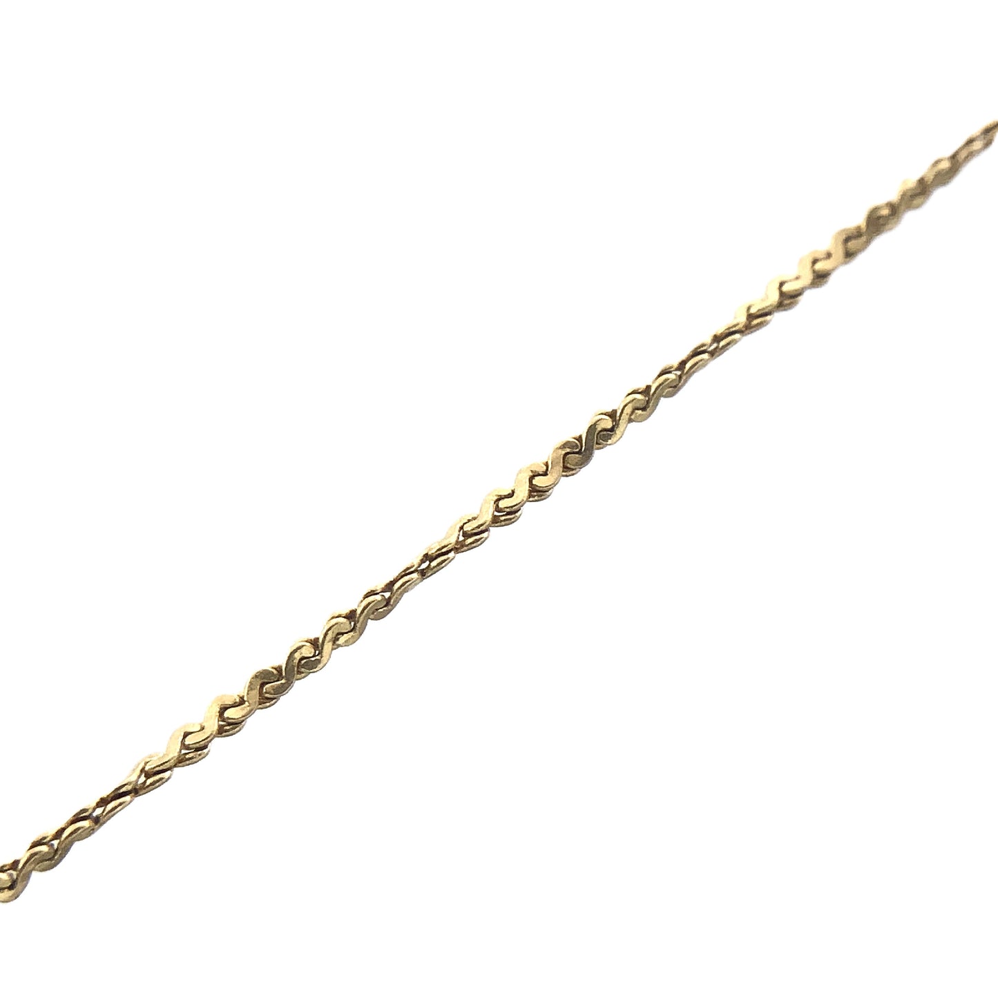 10K Yellow Gold Serpentine Link Chain 20in x 1mm Necklace AU372