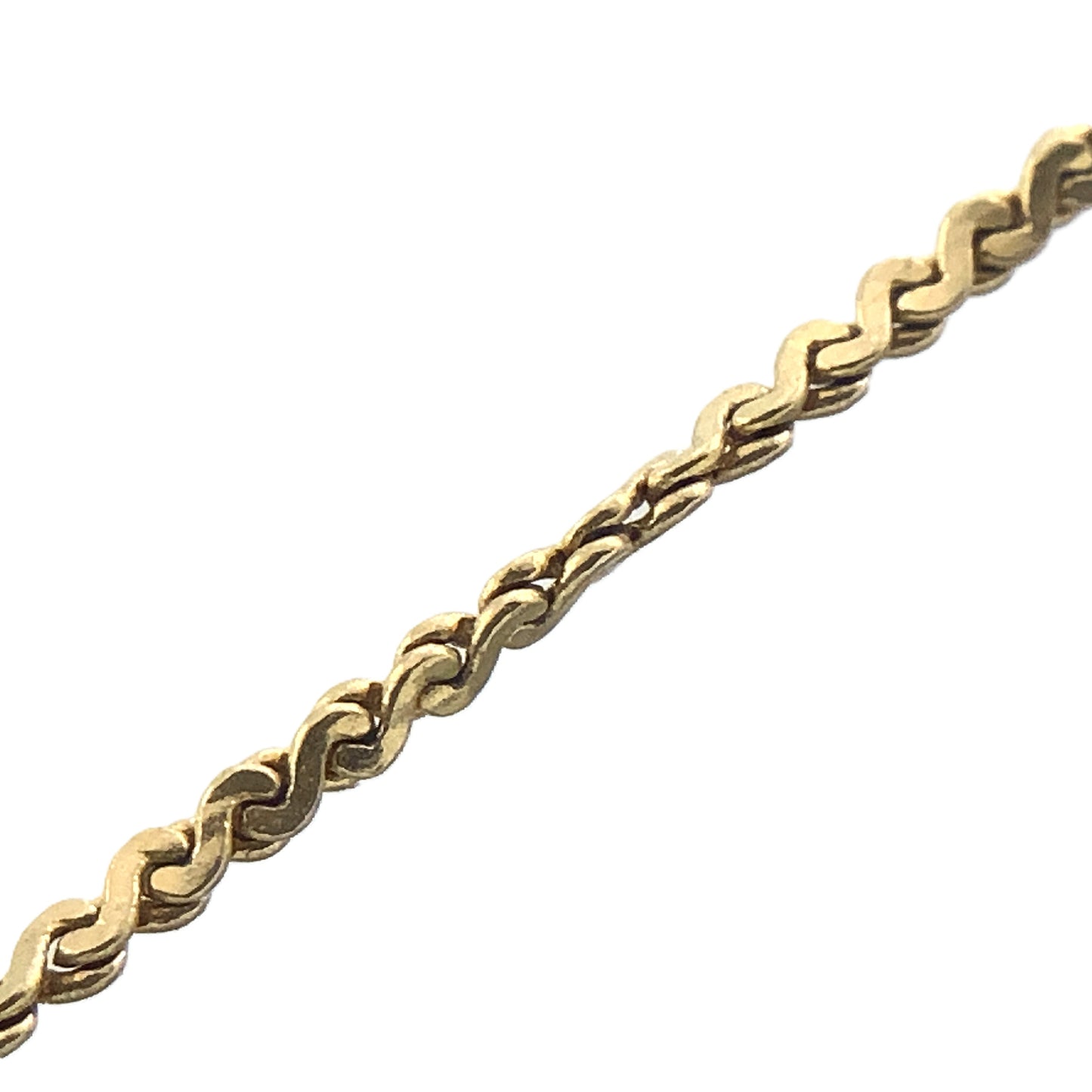 10K Yellow Gold Serpentine Link Chain 20in x 1mm Necklace AU372