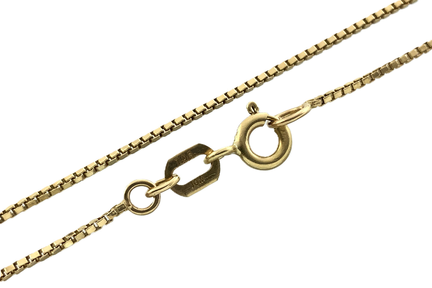 10K Yellow Gold Box Link Chain 22.5in x 1mm Necklace AU373