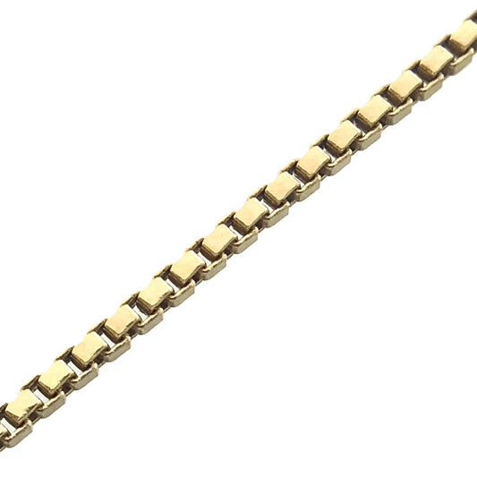 10K Yellow Gold Box Link Chain 22.5in x 1mm Necklace AU373