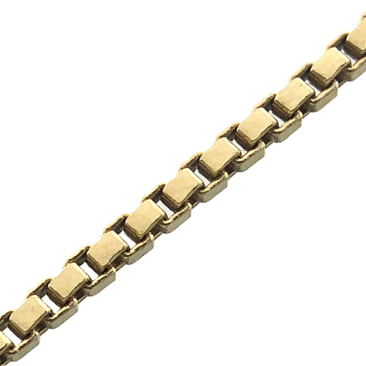 10K Yellow Gold Box Link Chain 22.5in x 1mm Necklace AU373