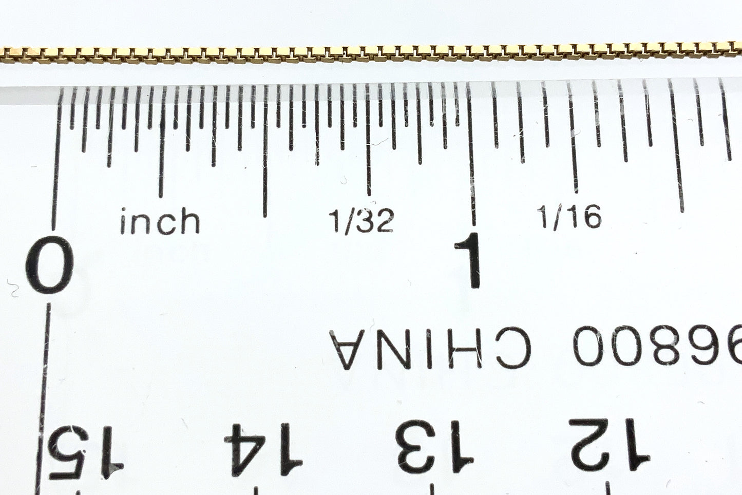 10K Yellow Gold Box Link Chain 22.5in x 1mm Necklace AU373
