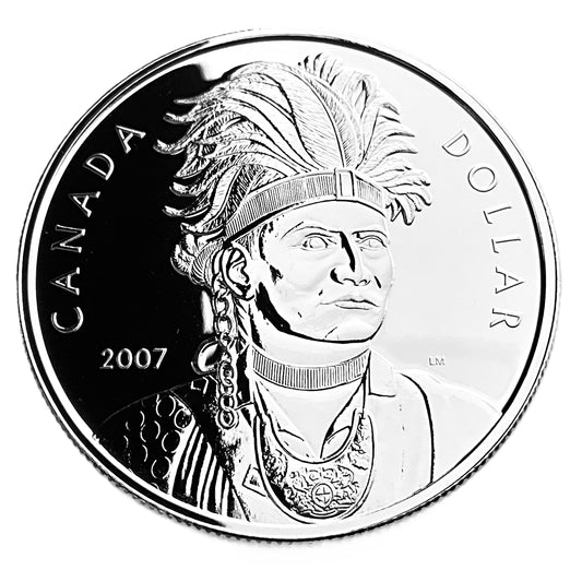 .749 ozt BU Thayendanegea RCM Silver $1
