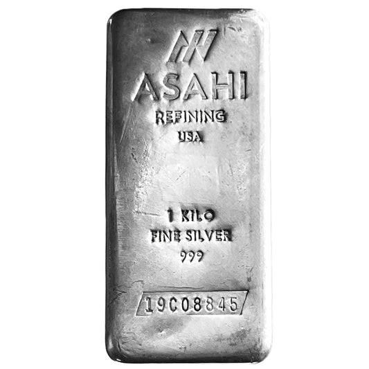 32.15 ozt 1 kg Poured Asahi Canada 999 Silver Bar