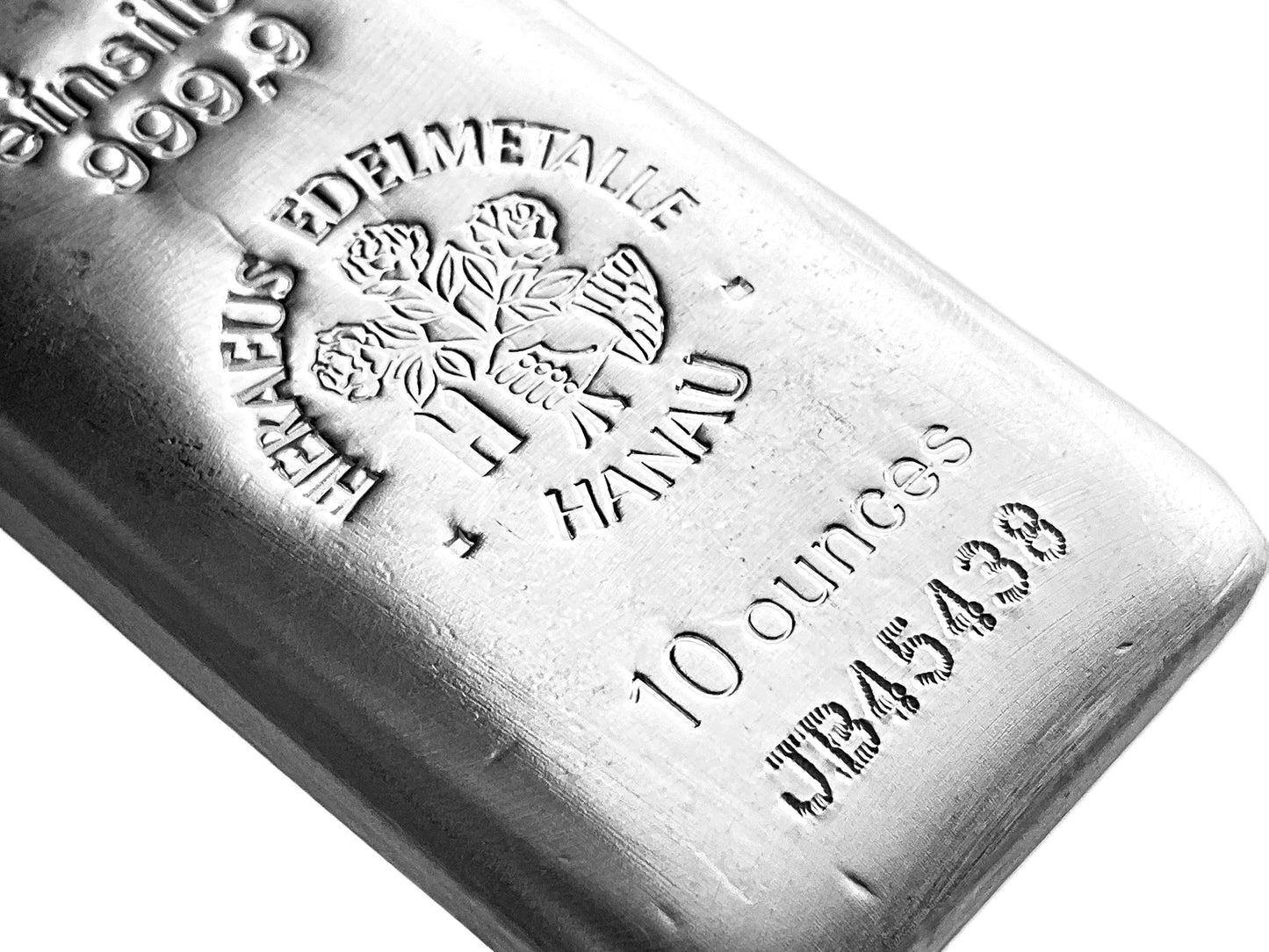 10 ozt Heraeus Edelmetalle Hanau 9999 Bar