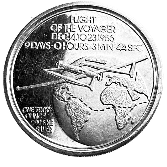 1 ozt Flight of the Voyager 999 Silver Round