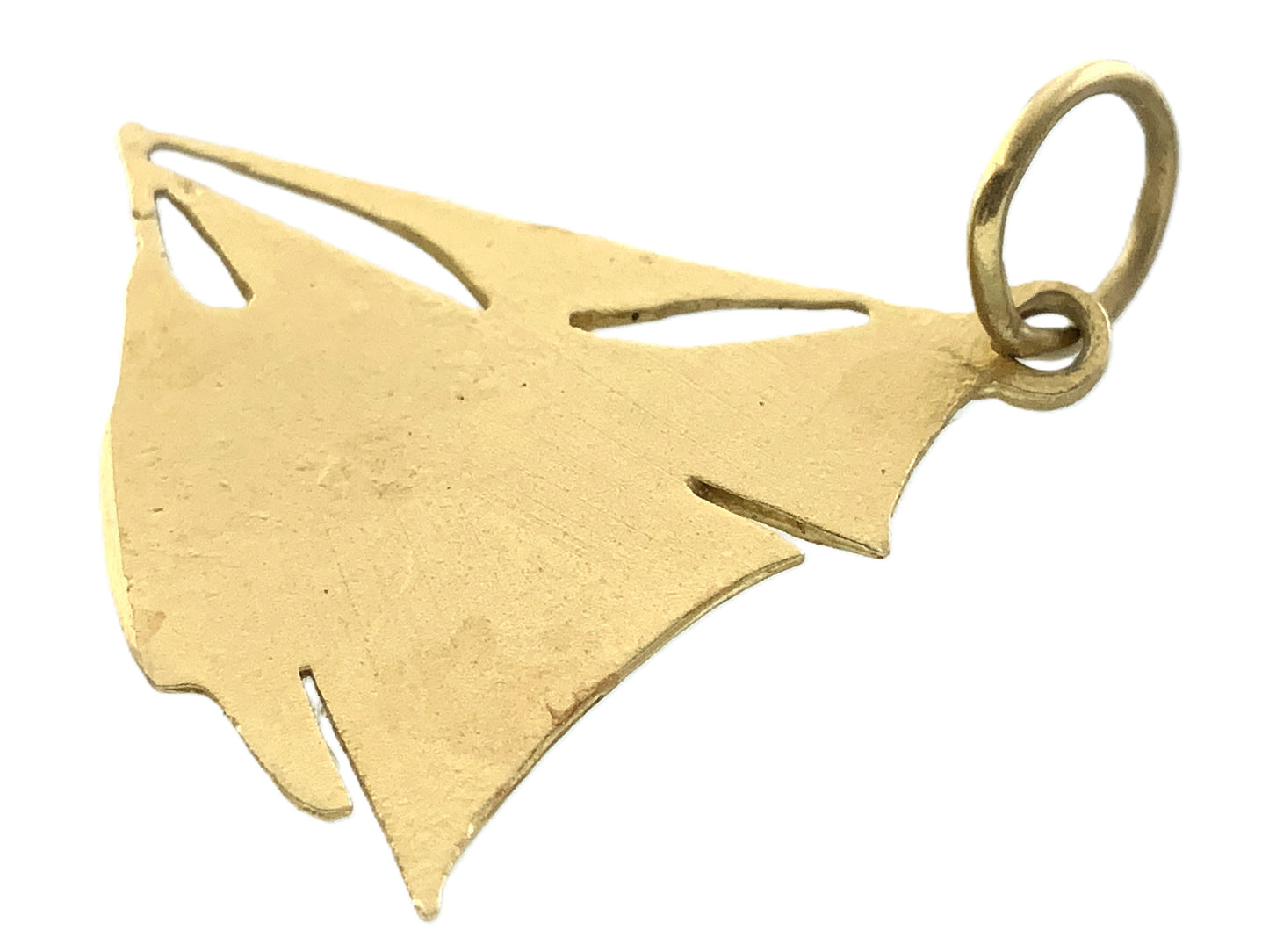 14K Yellow Gold Diamond Cut Sailboat 3D Design Charm Pendant AU383