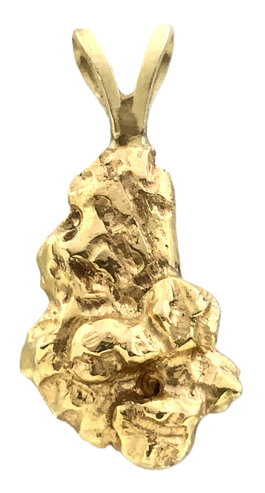 18K Yellow Gold Nugget Style Charm Pendant AU384
