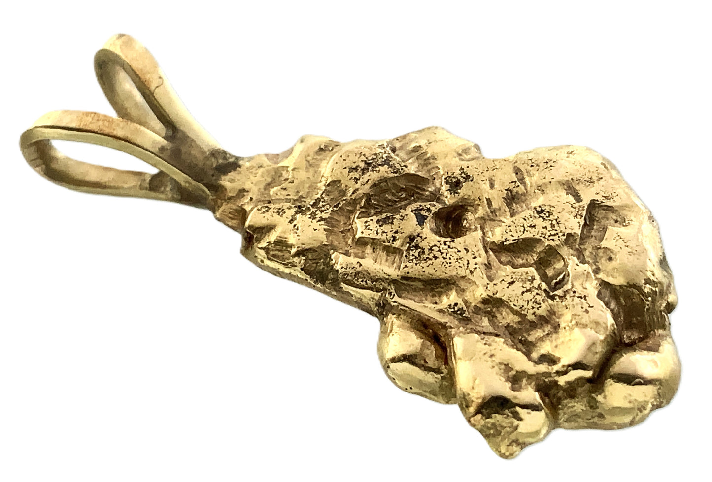 18K Yellow Gold Nugget Style Charm Pendant AU384
