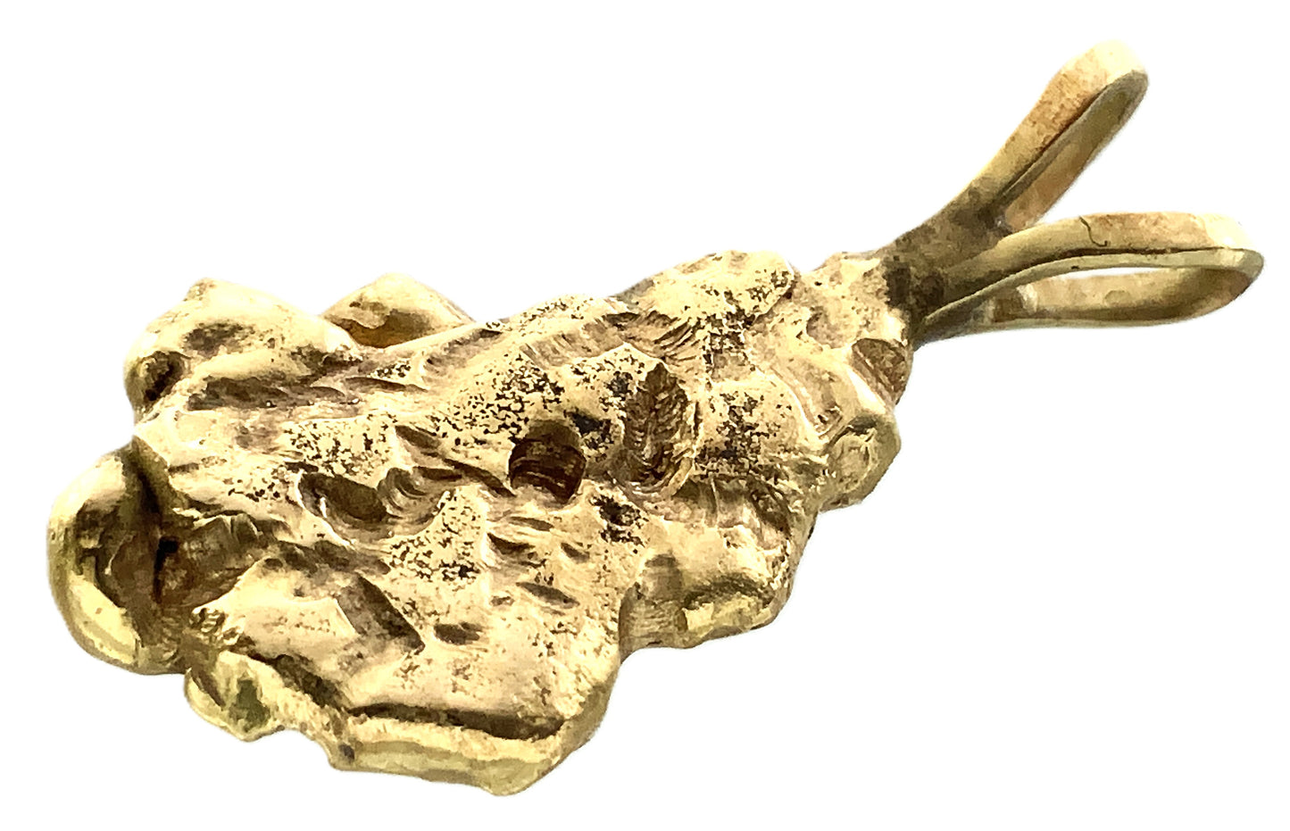 18K Yellow Gold Nugget Style Charm Pendant AU384