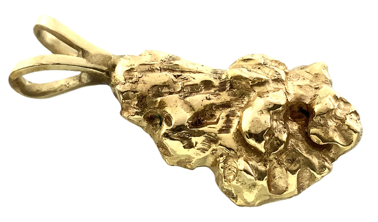 18K Yellow Gold Nugget Style Charm Pendant AU384