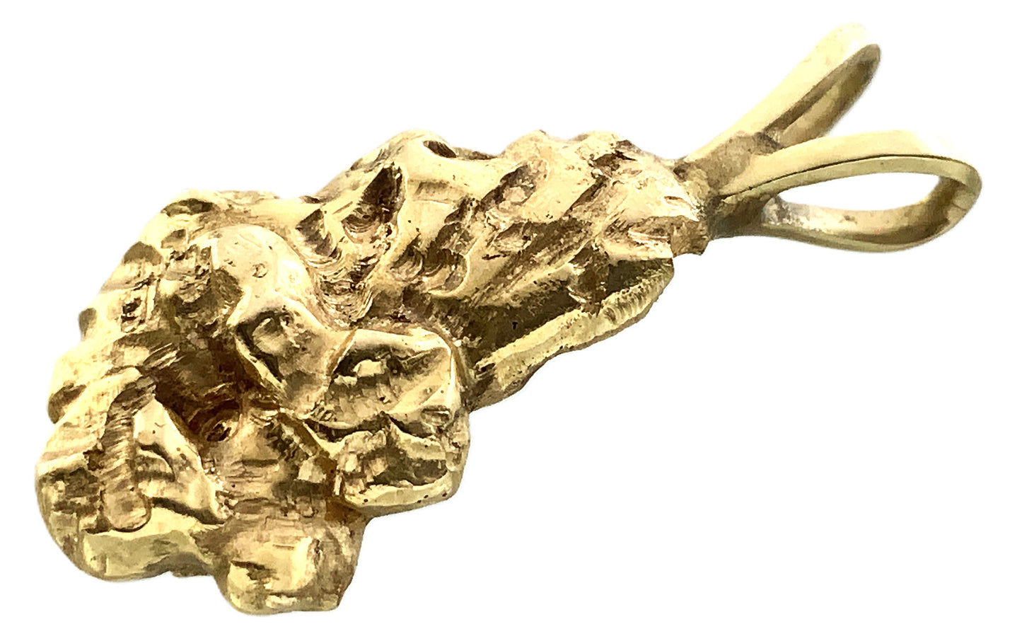 18K Yellow Gold Nugget Style Charm Pendant AU384