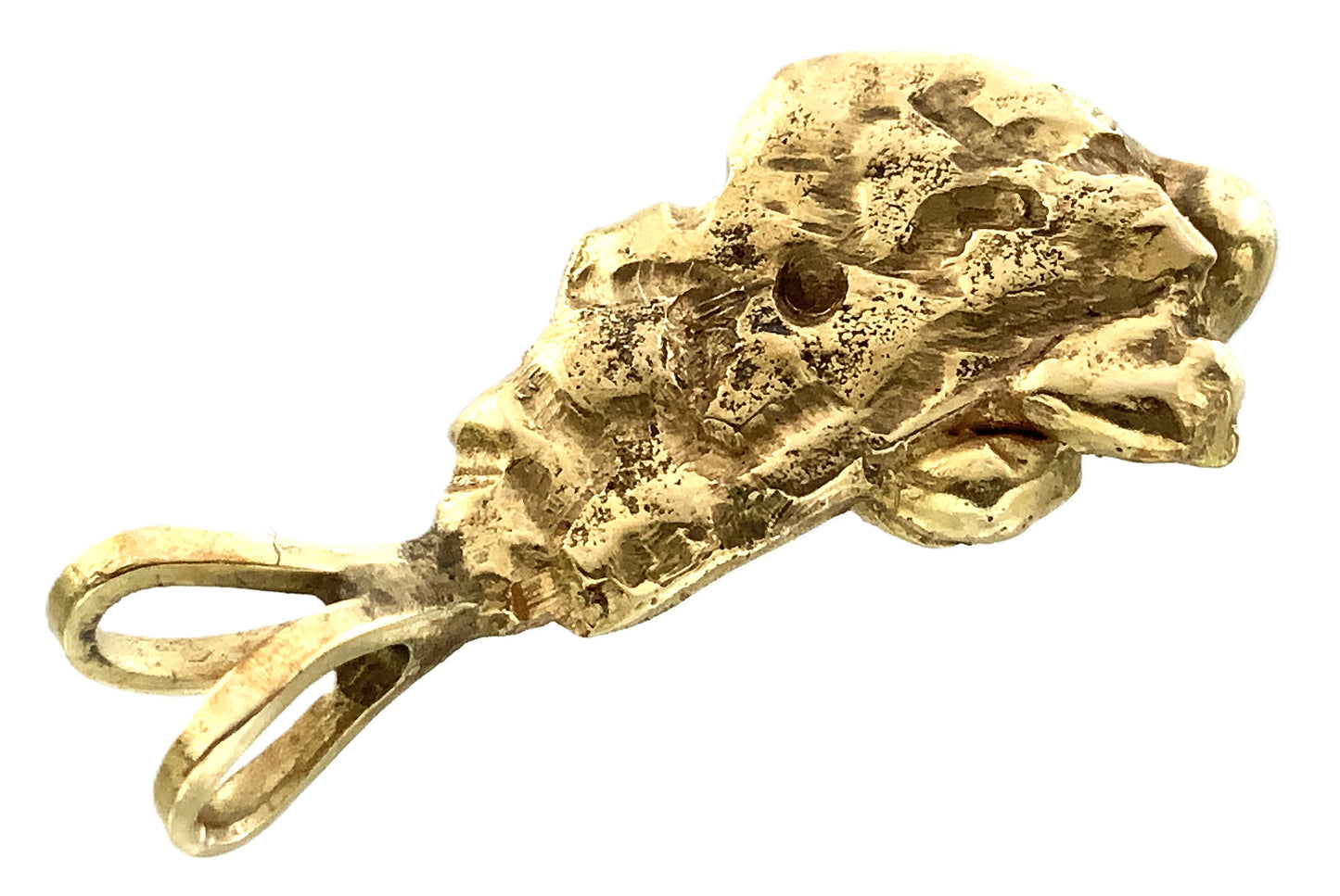 18K Yellow Gold Nugget Style Charm Pendant AU384