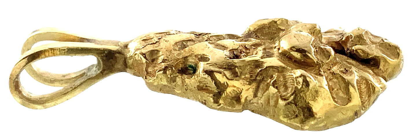 18K Yellow Gold Nugget Style Charm Pendant AU384