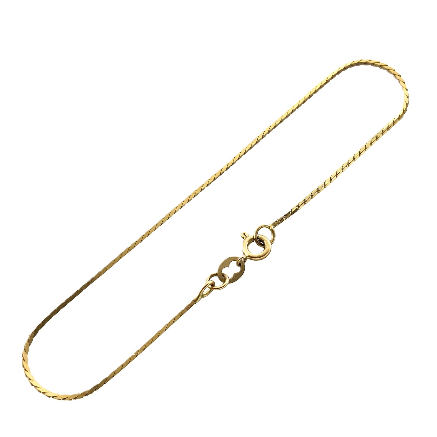10K Yellow Gold Vicenza Cable Link Chain 7in x 1mm Bracelet AU400