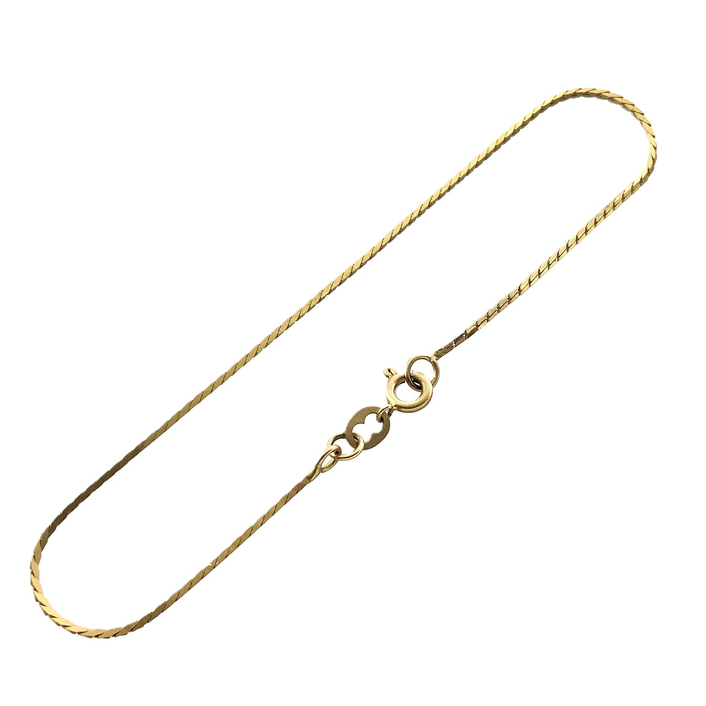 10K Yellow Gold Vicenza Cable Link Chain 7in x 1mm Bracelet AU400