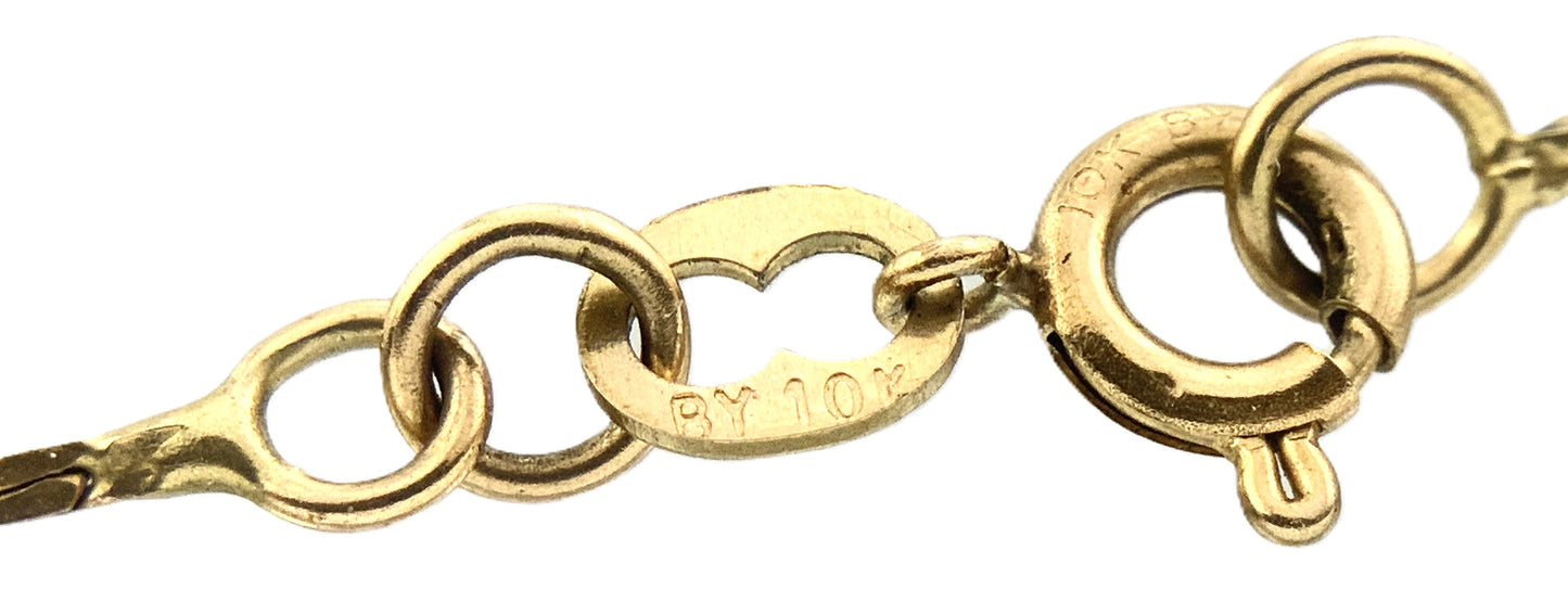 10K Yellow Gold Vicenza Cable Link Chain 7in x 1mm Bracelet AU400