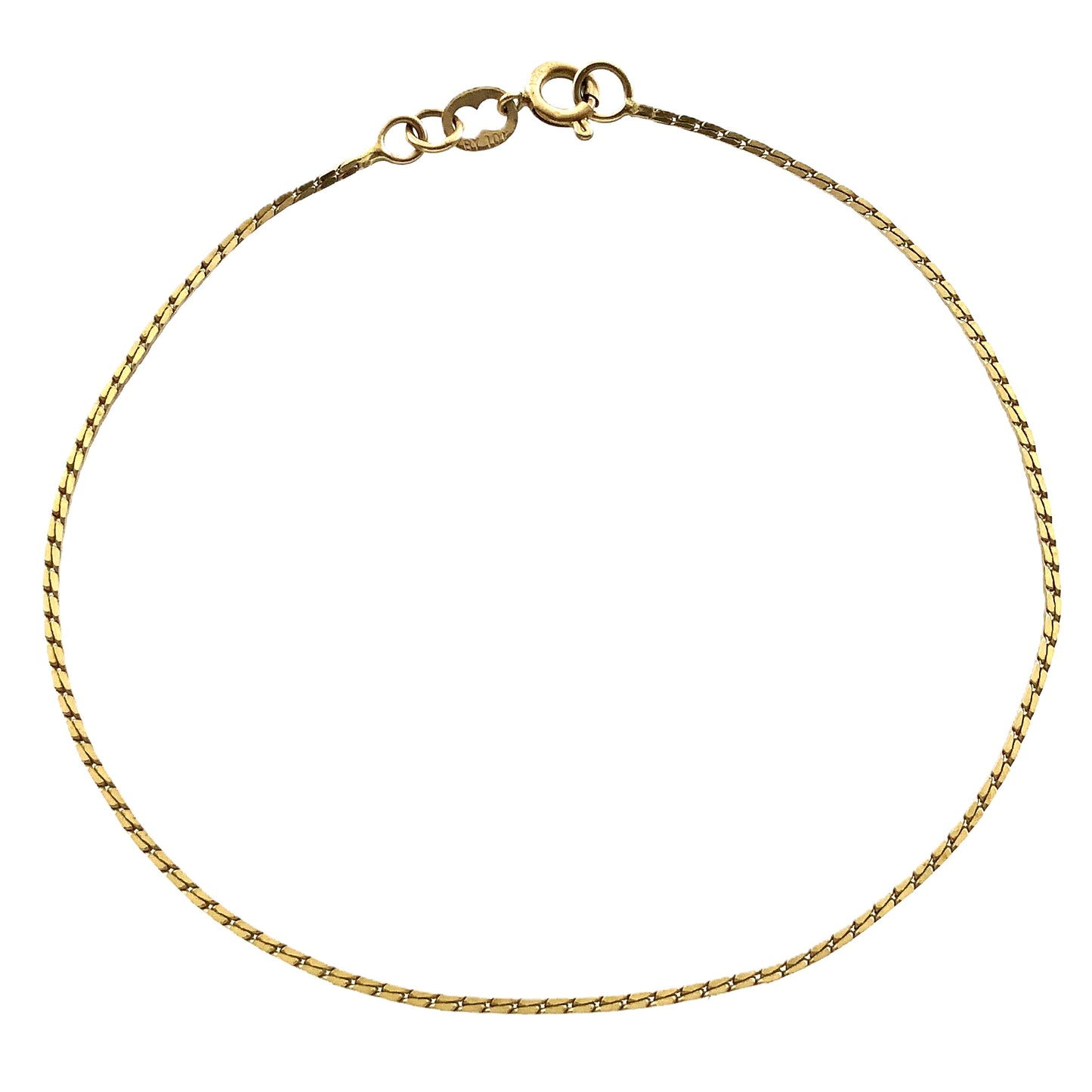 10K Yellow Gold Vicenza Cable Link Chain 7in x 1mm Bracelet AU400