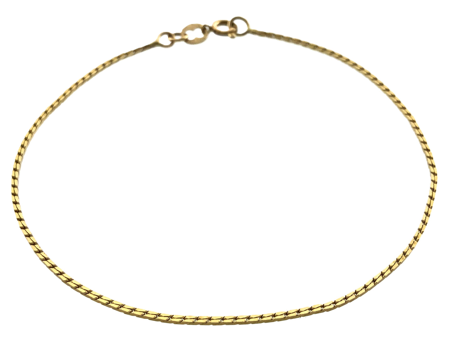 10K Yellow Gold Vicenza Cable Link Chain 7in x 1mm Bracelet AU400