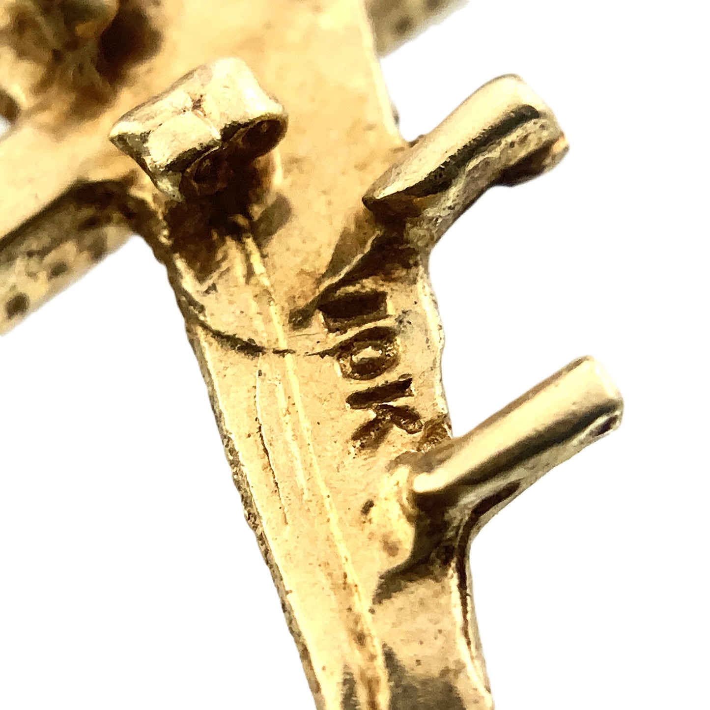 10K Yellow Gold 3D Airplane Plane Airliner Charm Pendant AU385