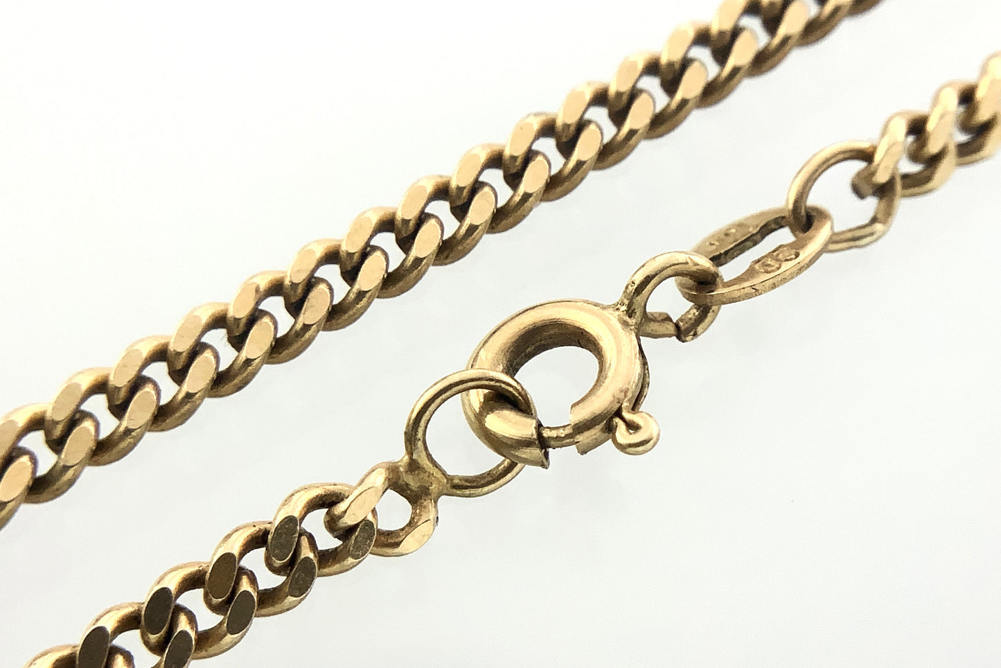 10K Yellow Gold Curb Link Chain 18in x 2.54mm Necklace AU387