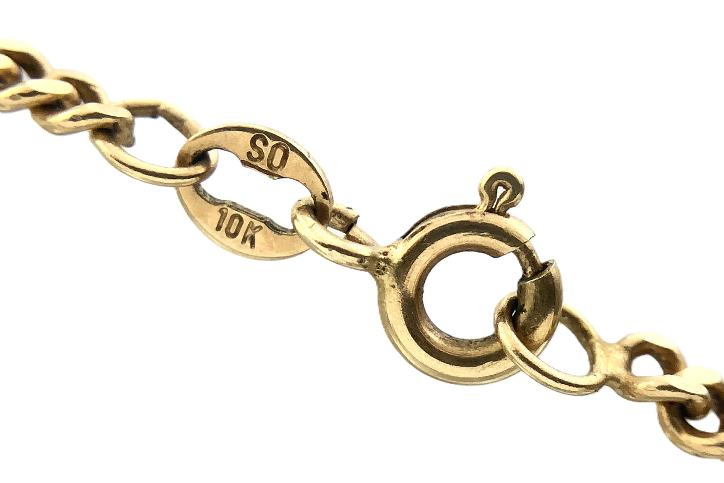 10K Yellow Gold Curb Link Chain 18in x 2.54mm Necklace AU387