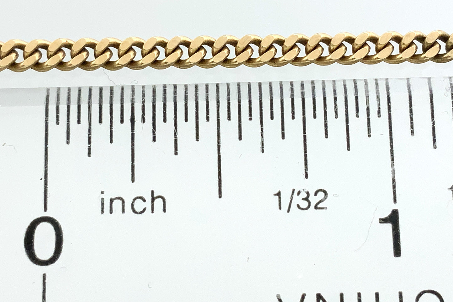 10K Yellow Gold Curb Link Chain 18in x 2.54mm Necklace AU387