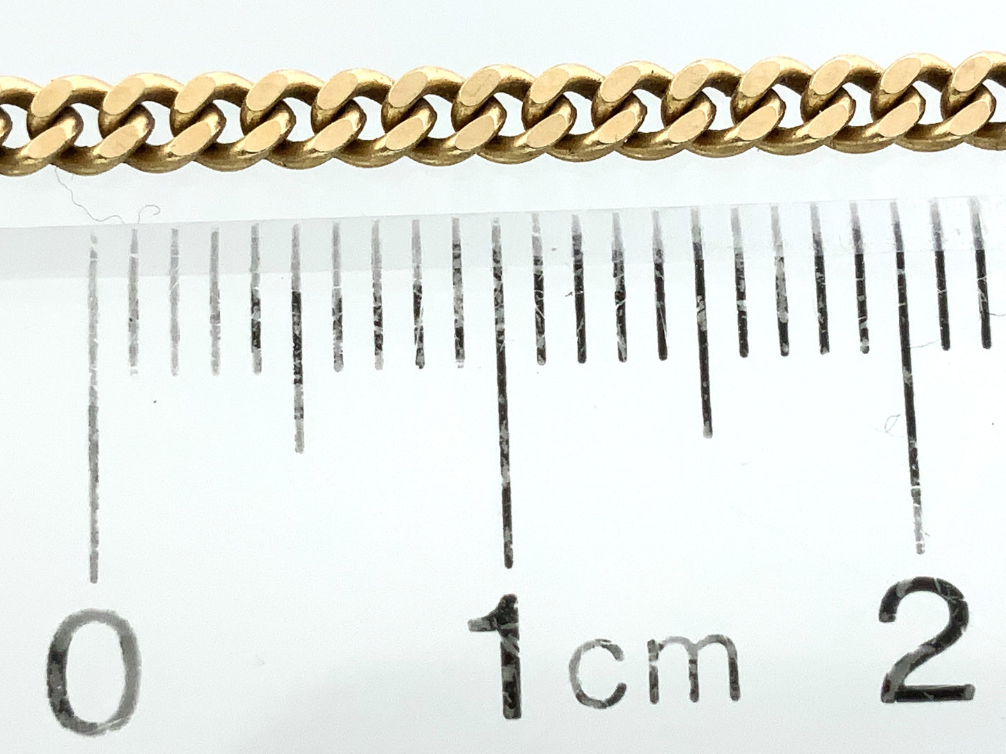 10K Yellow Gold Curb Link Chain 18in x 2.54mm Necklace AU387