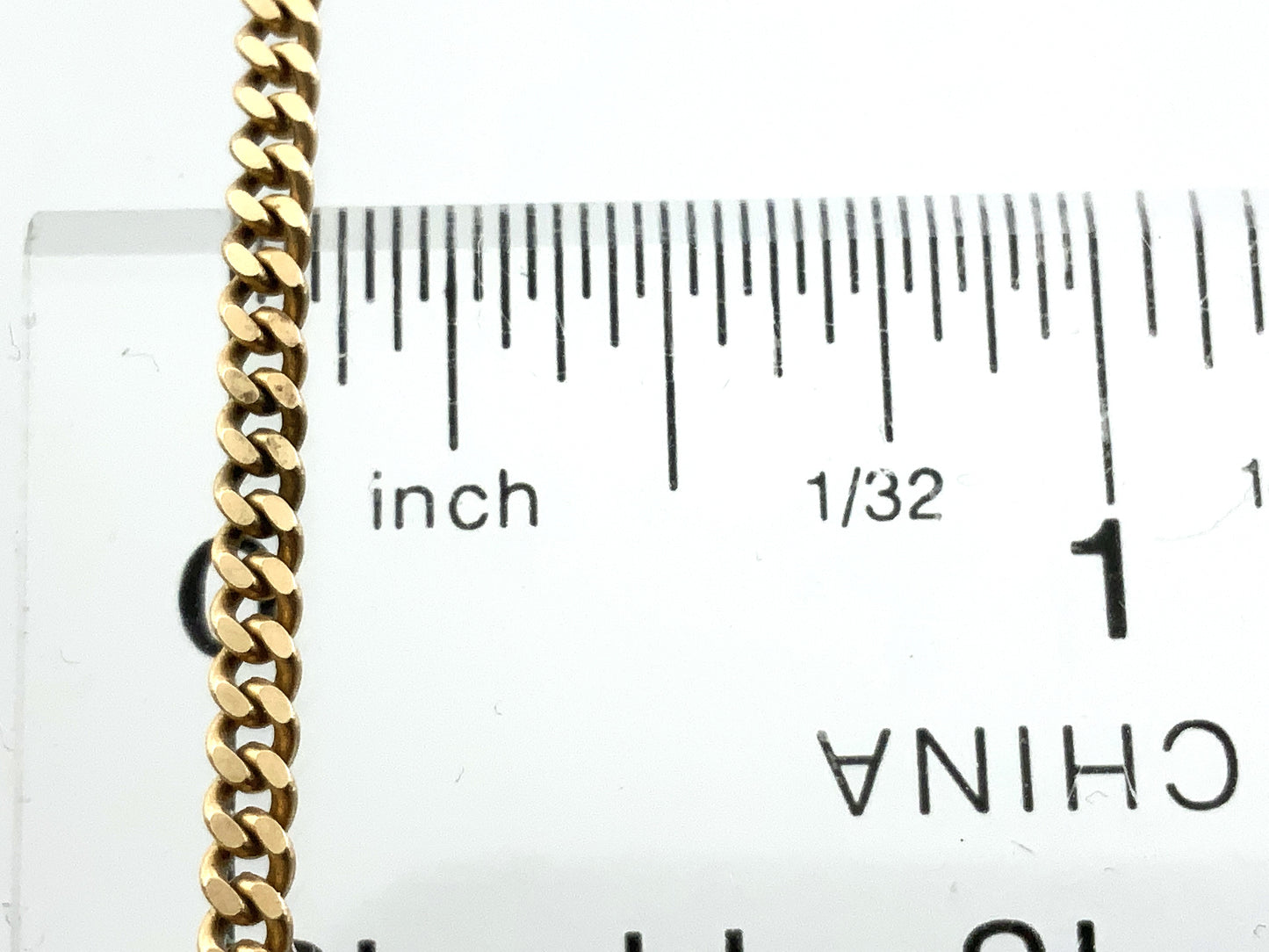10K Yellow Gold Curb Link Chain 18in x 2.54mm Necklace AU387