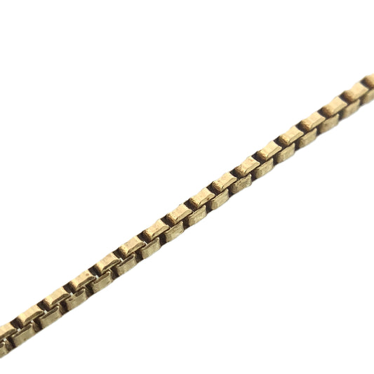 10K Yellow Gold Box Link Chain 16.75in x 1mm Necklace AU388