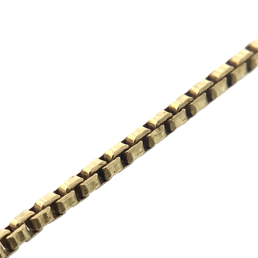 10K Yellow Gold Box Link Chain 16.75in x 1mm Necklace AU388