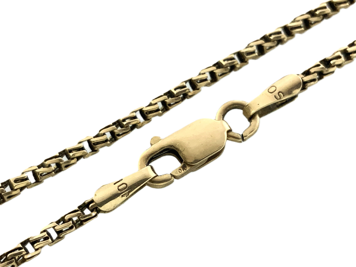 10K Yellow Gold Byzantine Link Chain 22.5in x 1.6mm Necklace AU390