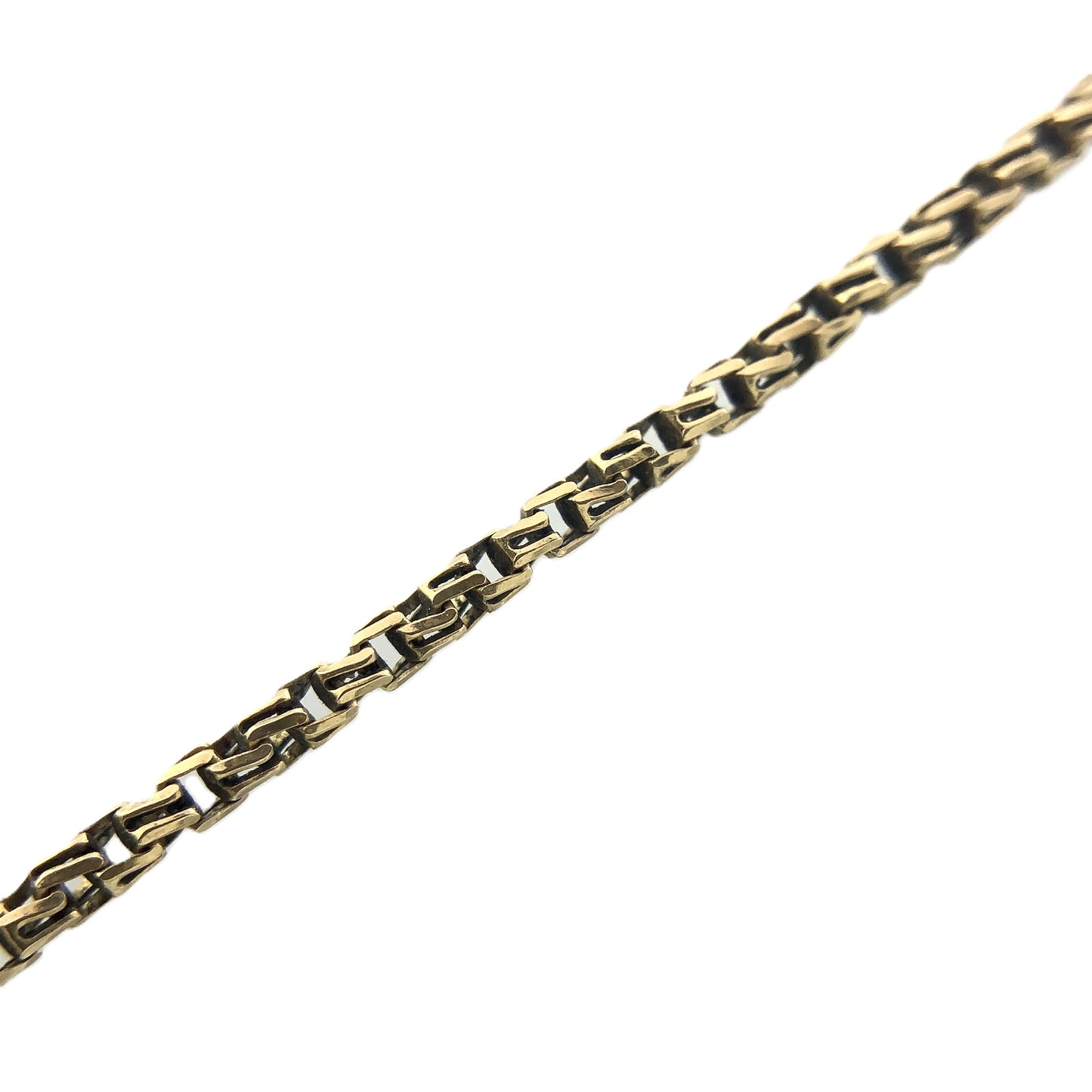 10K Yellow Gold Byzantine Link Chain 22.5in x 1.6mm Necklace AU390