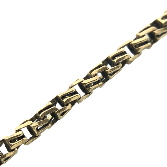 10K Yellow Gold Byzantine Link Chain 22.5in x 1.6mm Necklace AU390