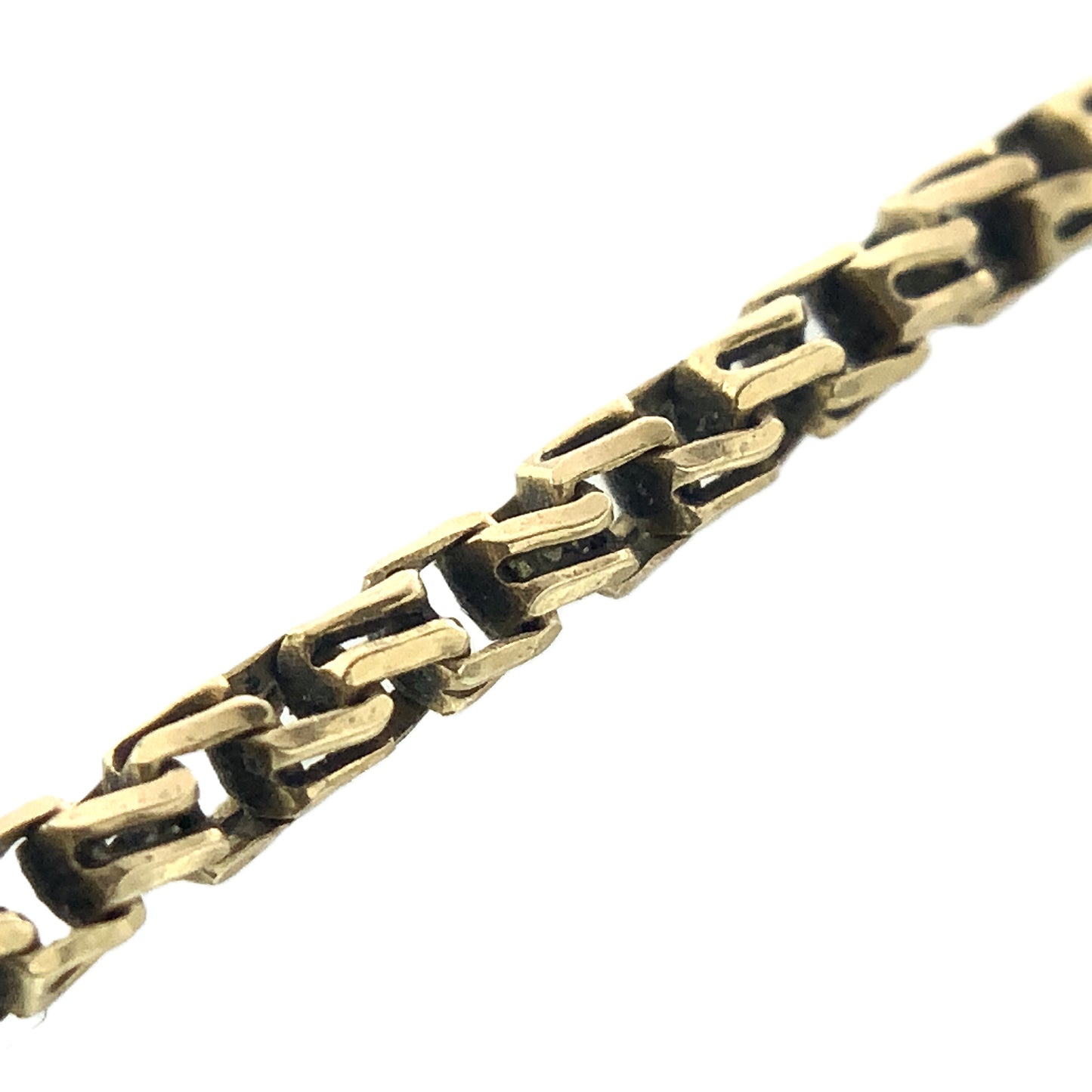 10K Yellow Gold Byzantine Link Chain 22.5in x 1.6mm Necklace AU390