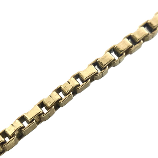 10K Yellow Gold Venetian Box Link Chain 20in x 1mm Necklace AU391
