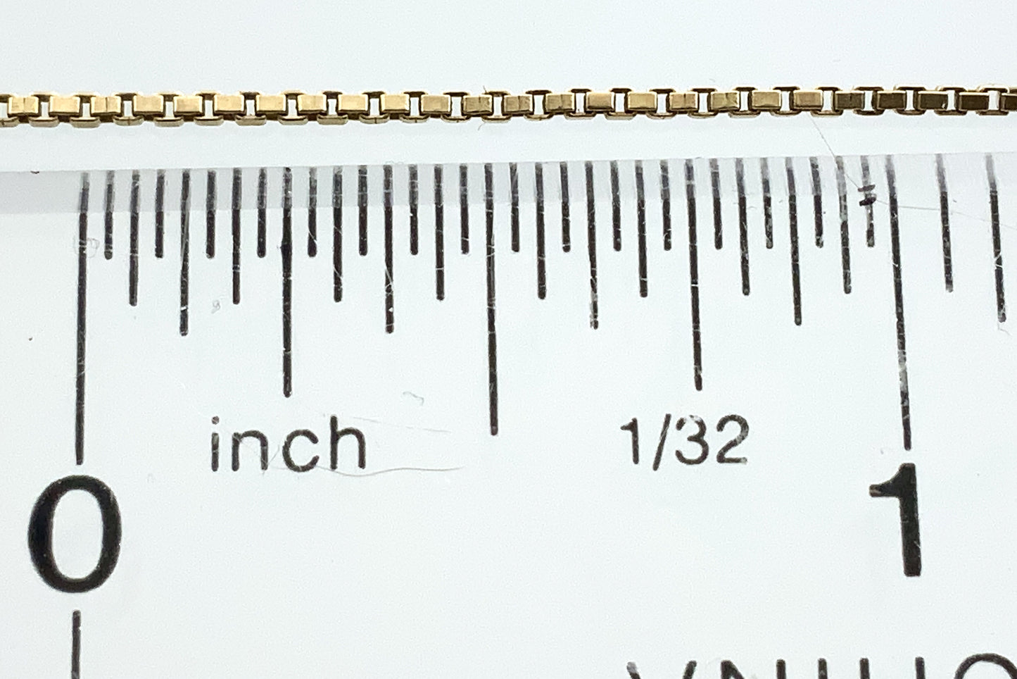 10K Yellow Gold Venetian Box Link Chain 20in x 1mm Necklace AU391
